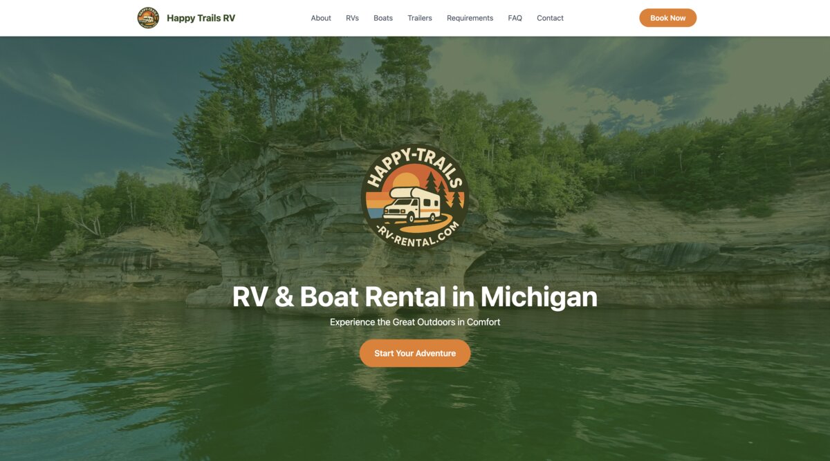 Happy Trails RV Rentals Website