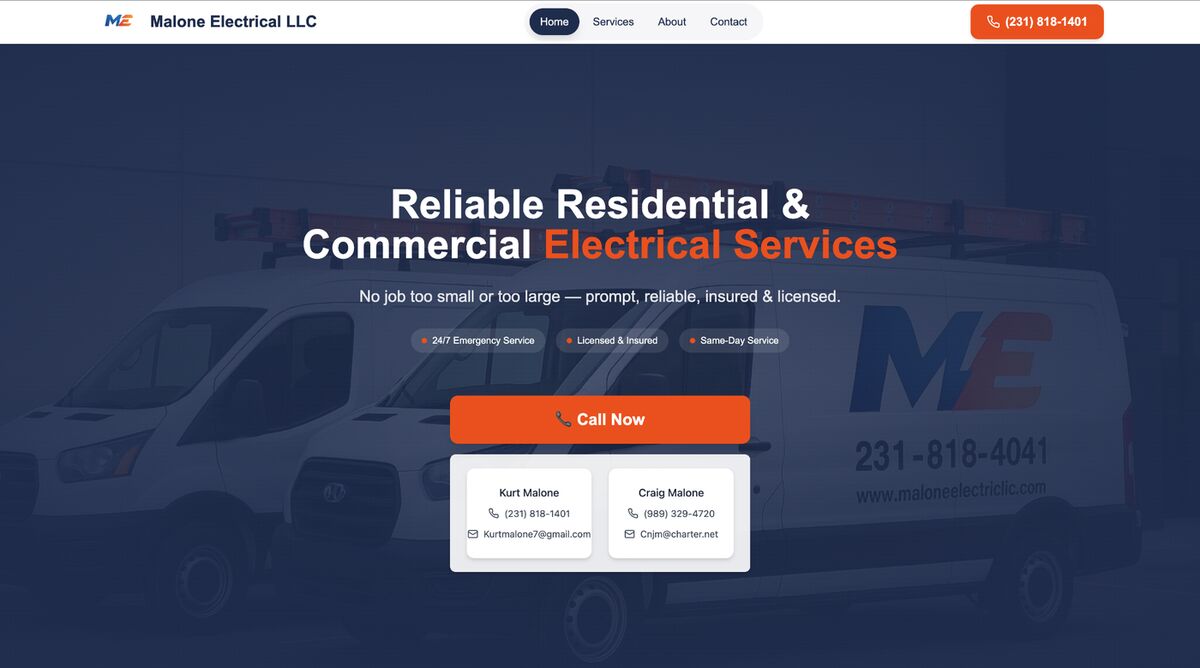 Malone Electrical Website